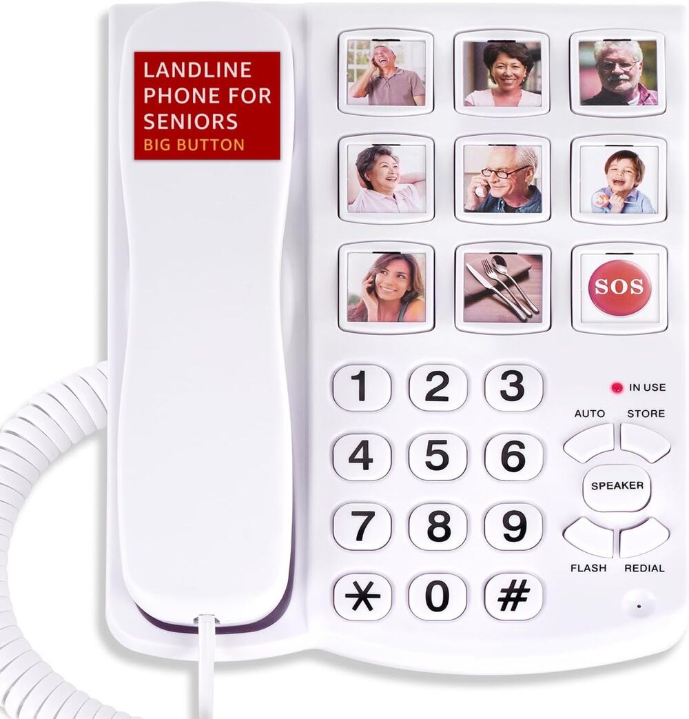 NEW Uvital Big Button Phone for Seniors, Corded Landline